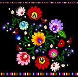 Traditional Polish floral folk pattern vector