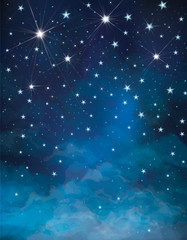 Wall Mural - vector night starry sky background.