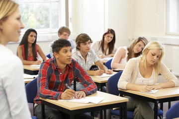 Students and tutor in class