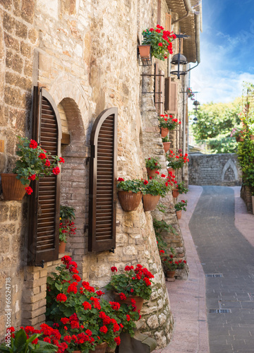 Plakat na zamówienie Vicolo con fiori