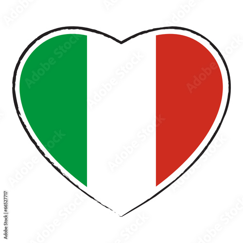 Coeur Drapeau Italien Italian Flag In Heart Shape Stock Vector Adobe Stock