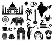 Traditional symbols of India. Simple icons