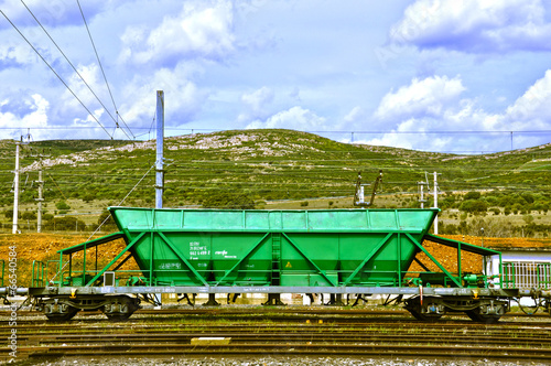 Fotografie, Obraz Vagón, tren, ferrocarril, mercancías, transporte, Puertollano