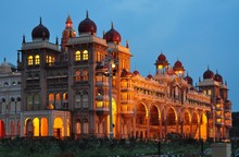 Mysore Palace In India Illuminated At Night