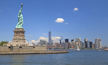 Statue Of Liberty And New York Skyline
