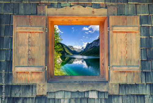 Tapeta ścienna na wymiar Fensterblick - Gosausee