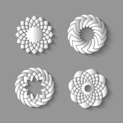 Canvas Print - vector set of paper swirl-elements for design