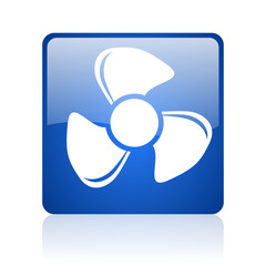 Aufkleber - fan blue glossy web icon