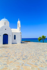 Wall Mural - White church on a shore in Protaras, Cyprus