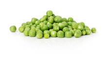 Green Peas On The White Background