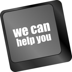 Poster - we can help you word on computer keyboard key
