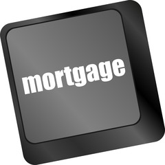 Poster - Keyboard with single button showing the word mortgage