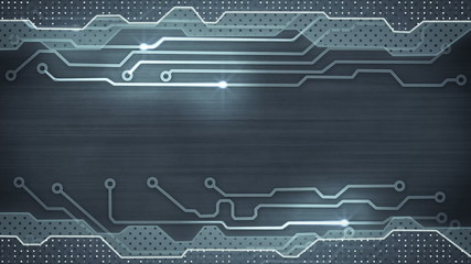 Wall Mural - grey circuit board loopable background