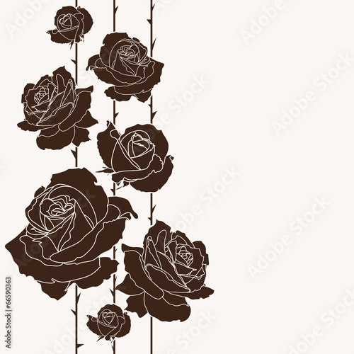 Obraz w ramie bouquet of roses, seamless background, floral design