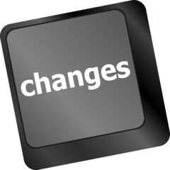 Leinwandbilder - changes ahead concept with key on keyboard