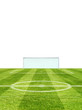 Fussballfeld mit weissem Hintergrund