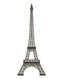 Fototapeta Boho - Eiffel Tower Isolated