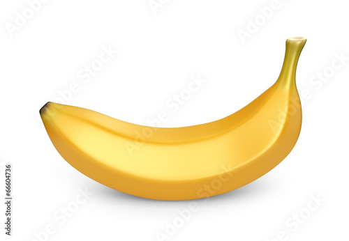 Fotografie, Tablou Banana fruit, 3D icon. Illustration isolated on white background