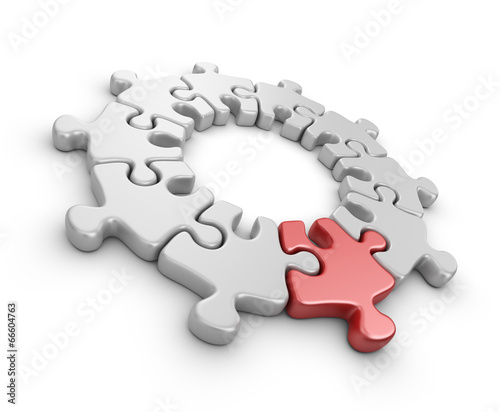 Puzzle 3D. Innovate concept. Isolated on white background