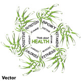 Fototapeta Sypialnia - Vector conceptual health word cloud