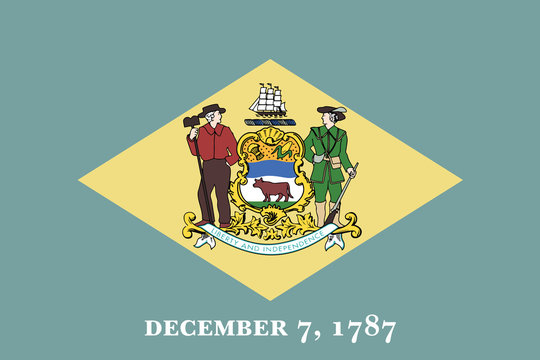 High detailed flag of Delaware