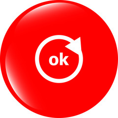 Poster - ok word on sign web icon. web button