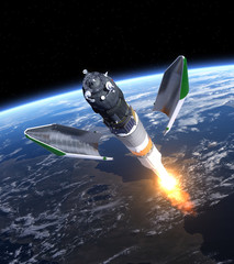 Wall Mural - launch of cargo spacecraft 