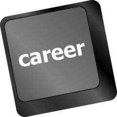 Poster - career button on the keyboard - business concept