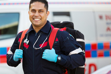 emergency medical service staff carrying emquipment