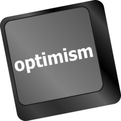 Poster - optimism button on the keyboard close-up