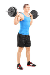 Sticker - Young man lifting a barbell