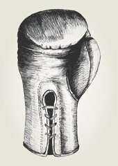 Wall Mural - sketch illustration of a boxing glove