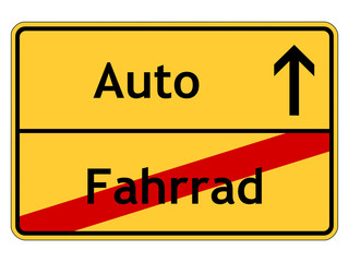 Sticker - Auto statt Fahrrad