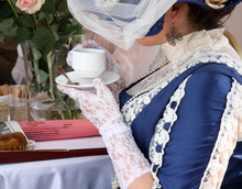 Beautiful Vintage Woman With Cup Of Tea