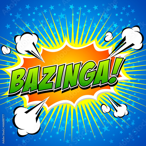 Cuadros en Lienzo Bazinga! Comic Speech Bubble, Cartoon