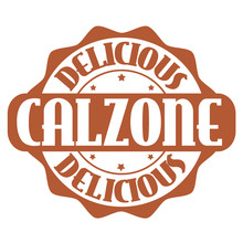 Delicious Calzone Stamp Or Label