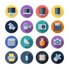 Wall Mural - Flat Design Icons For Technology and Devices