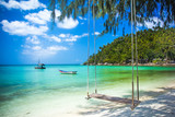 Fototapeta Fototapety z widokami - Swing hang from coconut tree over beach, Phangan island
