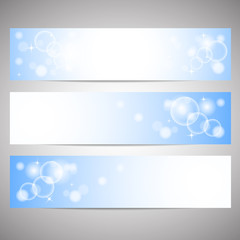 Wall Mural - Simple blue horizontal web header or banner