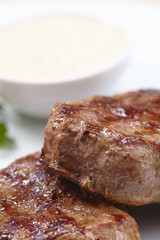 Canvas Print - steak with sauce