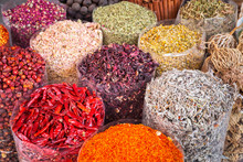 Spices And Herbs On The Deira Market Of Dubai, UAE