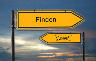 Poster - Strassenschild 18 - Finden