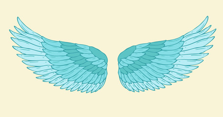 angel wings vector illustration, hand drawn