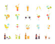vector icons of cocktails and drinks