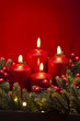 4th Advent red candle flower arrangement