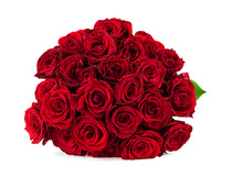 Bouquet Of Red Roses On A White Background