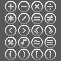 Vector of transparent icon, mathematical symbols set