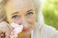 Senior Woman With Hay Fever