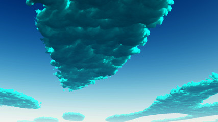 Wall Mural - Blue green Clouds