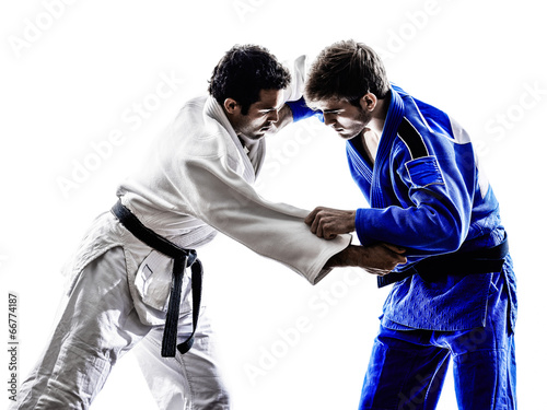 Dekoracja na wymiar  judokas-bojownicy-walczacy-mezczyzni-sylwetka
